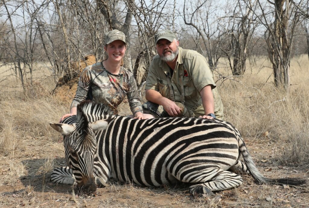 Trophy hunting a zebra